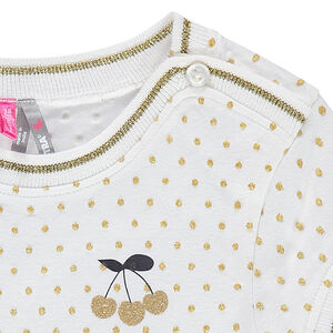 Robe manches courtes en jersey à pois all-over 