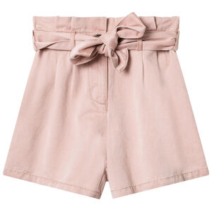 Short taille haute avec ceinture à nouer 