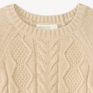 Pull fille en tricot torsadé 