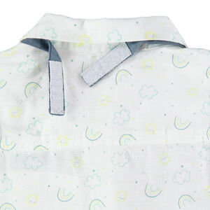 Chemise manches courtes à motif imprimé all-over et noeud papillon amovible 