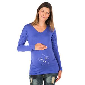 Tee-shirt manches longues de grossesse avec print fantaisie  