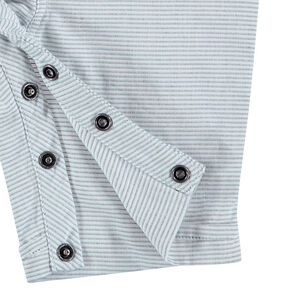 Salopette courte rayée all-over avec badges animaux 