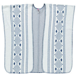 Junior - Cape poncho imprimé ethnique en jacquard feutré 