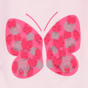T-shirt manches longues uni print papillon 