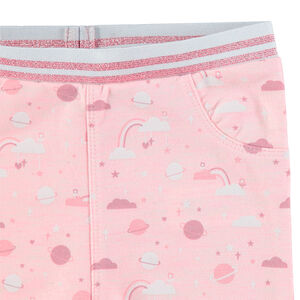 Legging en jersey avec motif fantaisie all-over et taille élastiquée brillante 