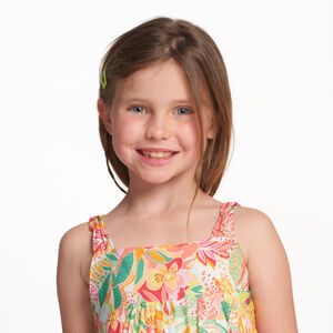 Robe sans manches en voile imprimé tropical fille 