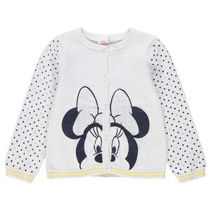 Gilet en tricot avec Minnie Disney printée et pois placés  
