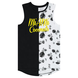 Junior - Débardeur en jersey bicolore avec print fantaisie 