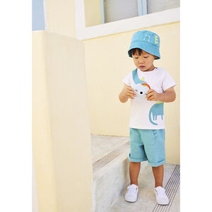 Ensemble 2 pièces t-shirt + bermuda dinosaure pour bébé garçon 