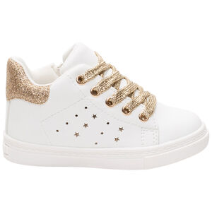 Bottillons effet cuir à lacets brillants et paillettes 