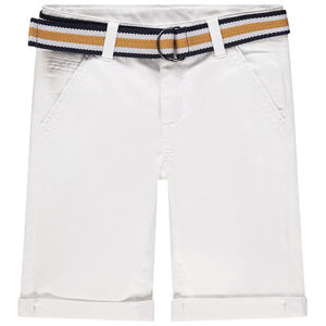 Bermuda en twill à ceinture rayée amovible  