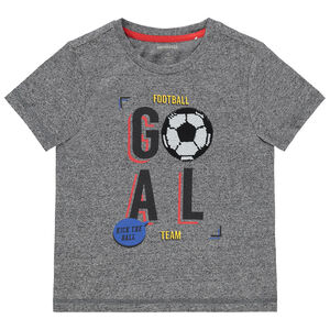 T-shirt manches courtes à message et ballon de foot en sequins magiques 