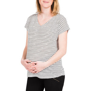 Tee-shirt manches courtes de grossesse rayé 