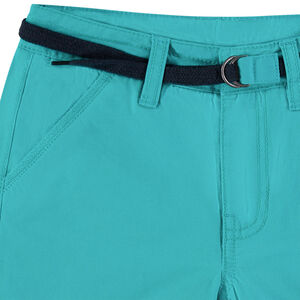 Bermuda en coton uni avec ceinture ajustable 