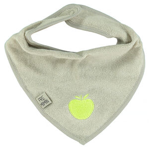 Bavoir en coton éponge forme bandana avec motif brodé  