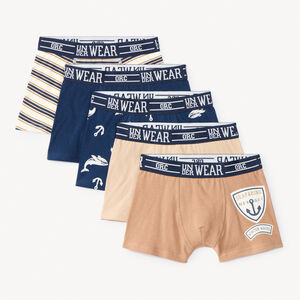 Lot de 5 boxers fantaisies garçon 