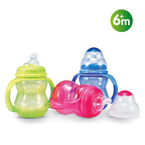 Biberon d'apprentissage anti-goute - 240ml - 6mois et plus 