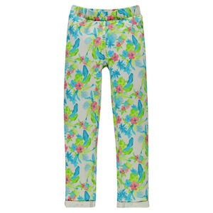 Jegging en molleton imprimé fleurs 