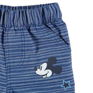 Bermuda à rayures jacquard avec print Mickey Disney 