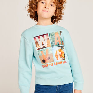 Sweat en piqué à print fantaisie garçon 