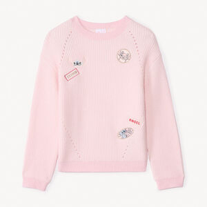 Pull en tricot patché Stitch & Angel Disney fille 