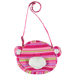 Sac à main en tricot forme singe imprimé rayé 