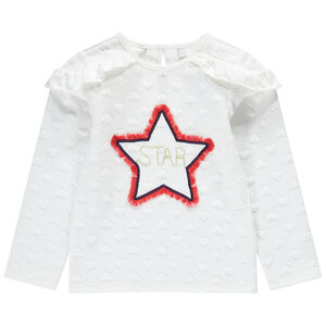 Sweat molleton avec coeur en jacquard et motif à sequins et franges 