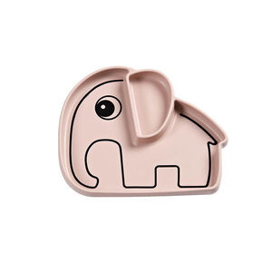 Assiette Silicone ventouse - Elphee rose 