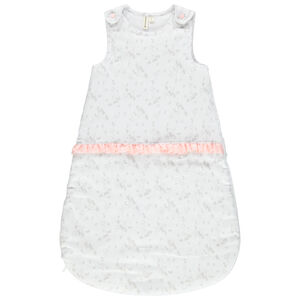 Turbulette sans manches imprimée all-over avec volant rose 