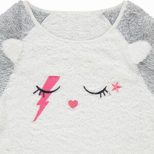 Pyjama en sherpa avec oreilles en relief et détails brodés 
