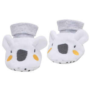 Chaussons en velours forme koala avec détails brodés 