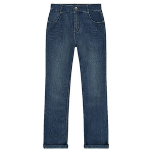 Junior - Jeans coupe droite effet délavé 