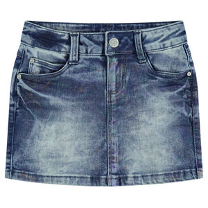 Jupe en jeans avec enduction effet arc-en-ciel 