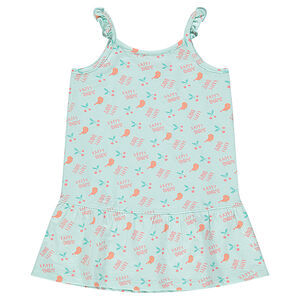 Robe fantaisie en jersey slub à volants 