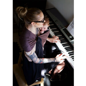 Echarpe de portage sans nœud - Anthracite/Marron glacé  