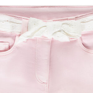 Short effet jean avec ceinture en broderie anglaise fille 