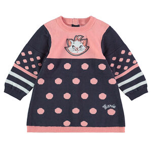Robe en tricot manches longues avec pois et badge Marie Aristochats Disney  