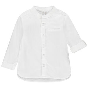 Chemise manches longues uni à col mao 