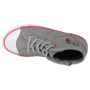 Baskets montantes unies en toile avec print 