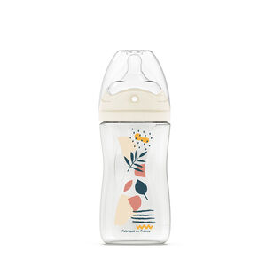 Biberon à tétine multi-perforée débit 2 anti-colique 270 ml rose 