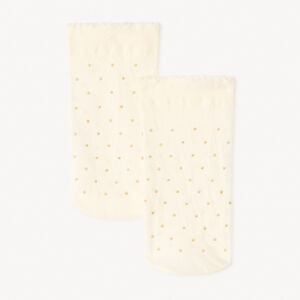 Chaussettes normale uni à pois en lurex dorée fille 