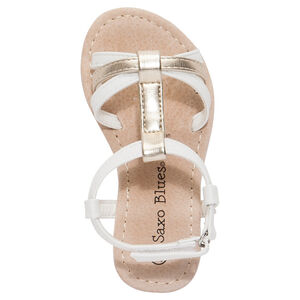 Nu-pieds blancs et dorés 