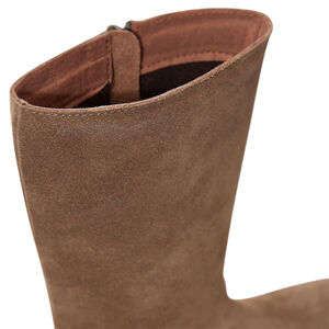 Bottes en cuir suédé camel 