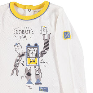Ensemble tee-shirt print robot et pantalon en molleton twisté 