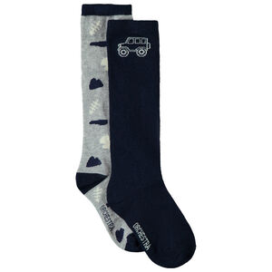 Lot de 2 paires de chaussettes hautes fantaisie garçon 
