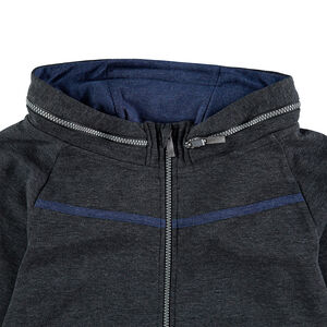 Junior - Gilet en molleton avec capuche fantaisie et inscription printée au dos 