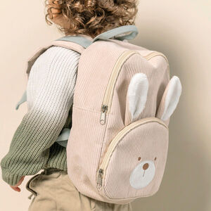 Sac à dos velours Lapidou 28cm Lapin Sable 