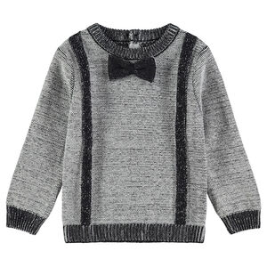 Pull en tricot fantaisie avec noeud papillon cousu 