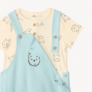 Ensemble 2 pièces salopette + t-shirt Winnie l’Ourson Disney pour bébé garçon 