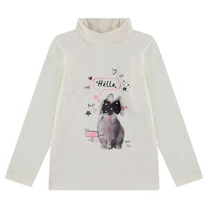 Sous-pull en jersey avec print fantaisie et col roulé 